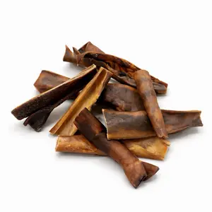 4-6” Camel Cheek Dog Chews (1 Pound) Single-Ingredient Long Lasting Dog Treats - Loaded with Collagen - Supports Dental Health - Made of Invasive Australian Camel Cheek - 100% Natural - No Additives - Only Washed with Water - Aggressive Chewers