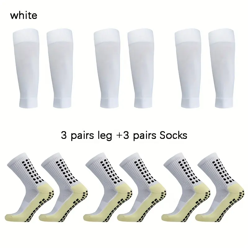 1/2/3/4 Grip Socks Soccer with Leg Sleeves | Anti-Slip Performance Socks for Men & Women