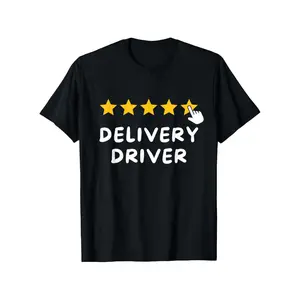 Unisex Casual Delivery Driver TShirt Featuring 5Star Rating System and Thumbs Up Graphic Funny Food Delivery App Inspired Round Neck Short Sleeve Tee for Couriers with Comfortable Slightly Elastic Fit