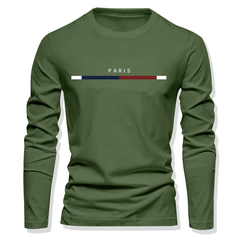 5pcs Long Sleeve T-Shirt  Fitness Training Quick-Dry Clothing Comfortable Breathable Daily Casual Wear Fashion Homewear Outdoor Recreation Long Sleeve Top, Streetwear  Winter Outfits Men Stylish Fabric