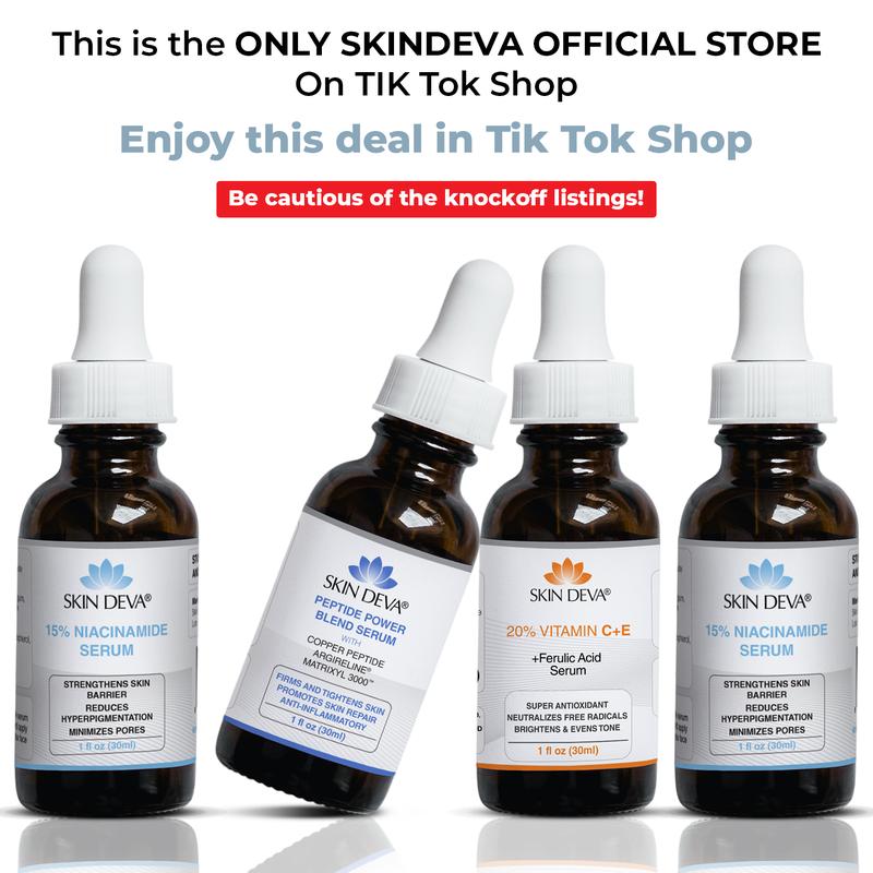 Skin Deva Anti-Aging & Brightening Serum Bundle | Copper Peptide + 20% Vitamin C E Ferulic + 15% Niacinamide | Wrinkle Repair, Dark Spots & Pores