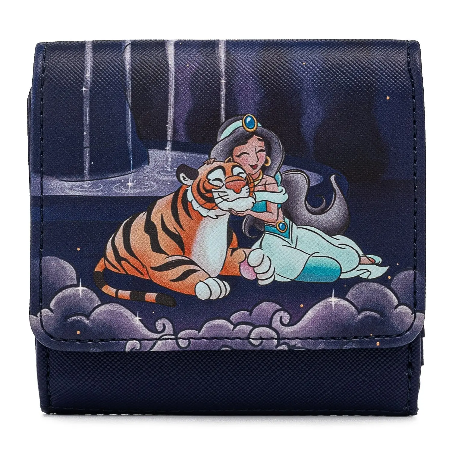 Loungefly Disney Jasmine Castle Series Ladies Wallet, Faux Leather Kisslock Design with Foil and Metal Accents, Casual Wear, Graphic, Jasmine Theme, Kisslock Top, Cartoon Character Pattern Women's Wallets, Faster Closure