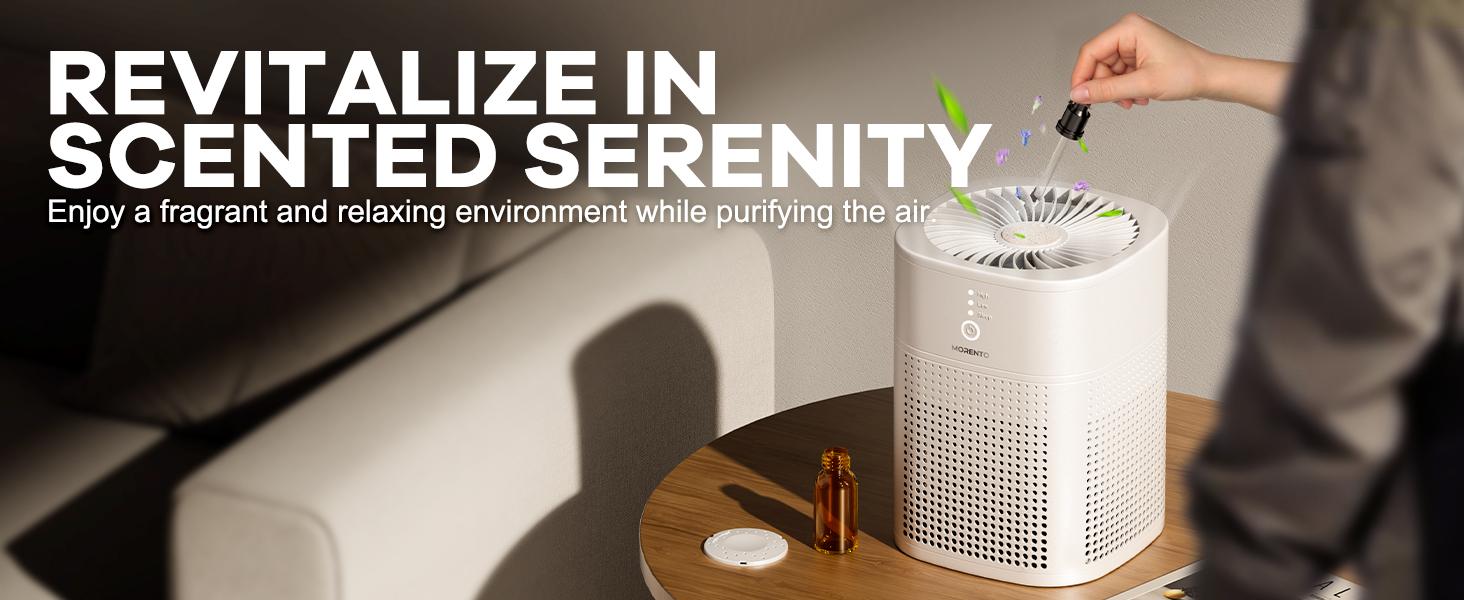MORENTO Air Purifier 1800 for Bedroom, HEPA & Activated Carbon Cleaner with Aromatherapy, 3-Stage Filtration, Low Noise, Anti-Allergy, Portable#fathersdaygift MORENTO Air Purifier 1800 for Bedroom, HEPA & Activated Carbon Cleaner with Aromatherapy, 3-Stage Filtration, Low Noise, Anti-Allergy, Portable#fathersdaygift