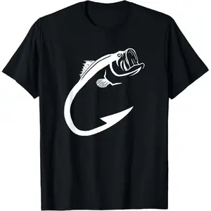 Simple and artistic fishhook design, cool gift for fishing enthusiasts and art lovers T-shirt