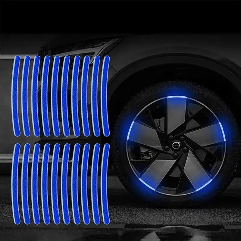 20PCS Car Wheel Reflective Decorative Strip – Night Safety Warning Stickers for Cars, Motorcycles, Bicycles, Trucks, Colorful & Vibrant, The Coolest Street Look
