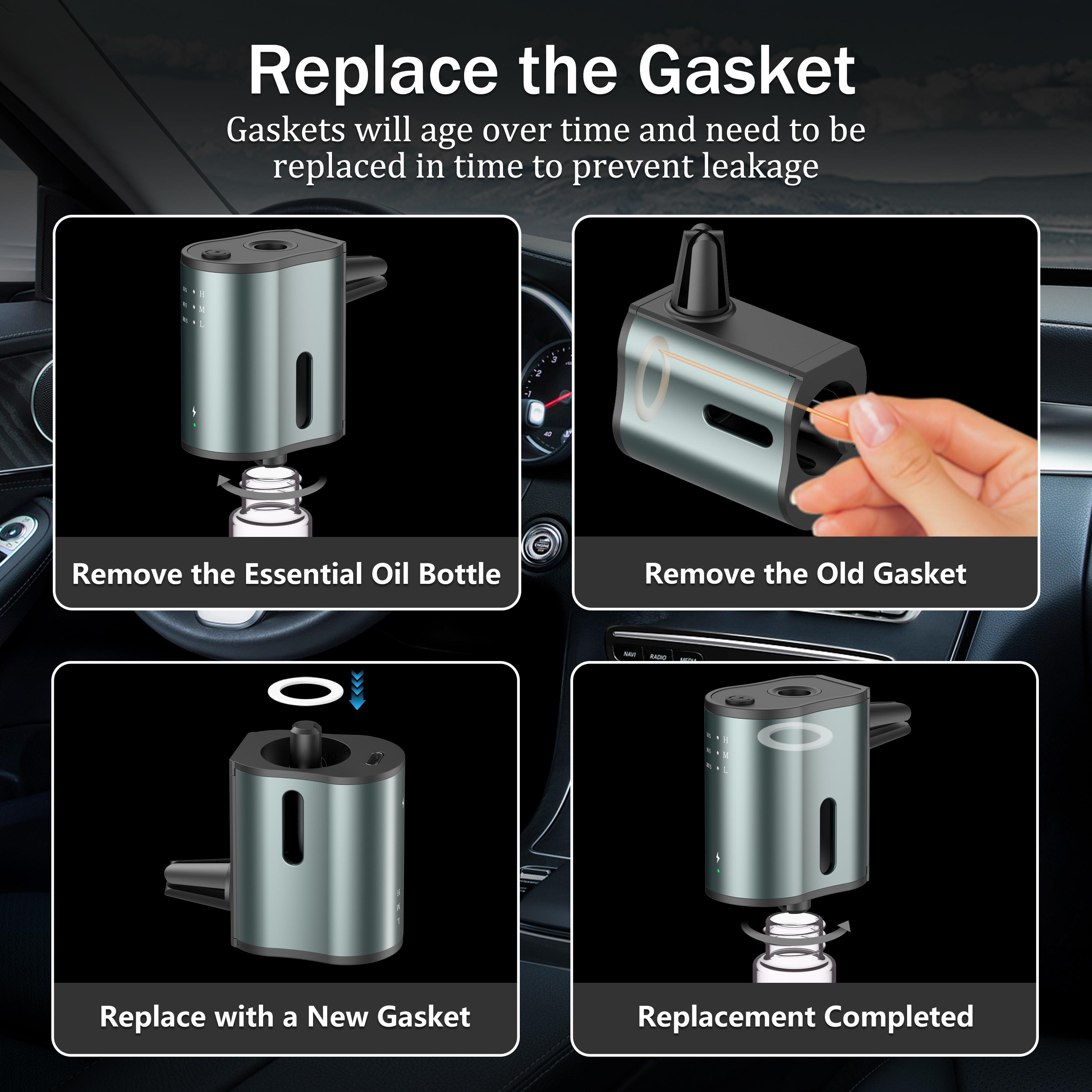 Smart Car Air Freshener: Three-Level Scent Control, Portable Waterless Diffuser, Aromatherapy with 3*10ML Natural Scents