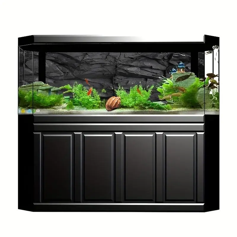 Stone Aquarium Background, Self-adhesive Wallpaper, Wall Sticker, DIY Detachable Sticker, Suitable for Home Decoration of Living Room, Bathroom, Fish Tank, Aquatic Plants
