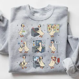 Silly Goose 911 Dispatcher Shirt - Funny Emergency Call Operator Gift, First Responder Mom Dad, EMS Dispatch Sweatshirt