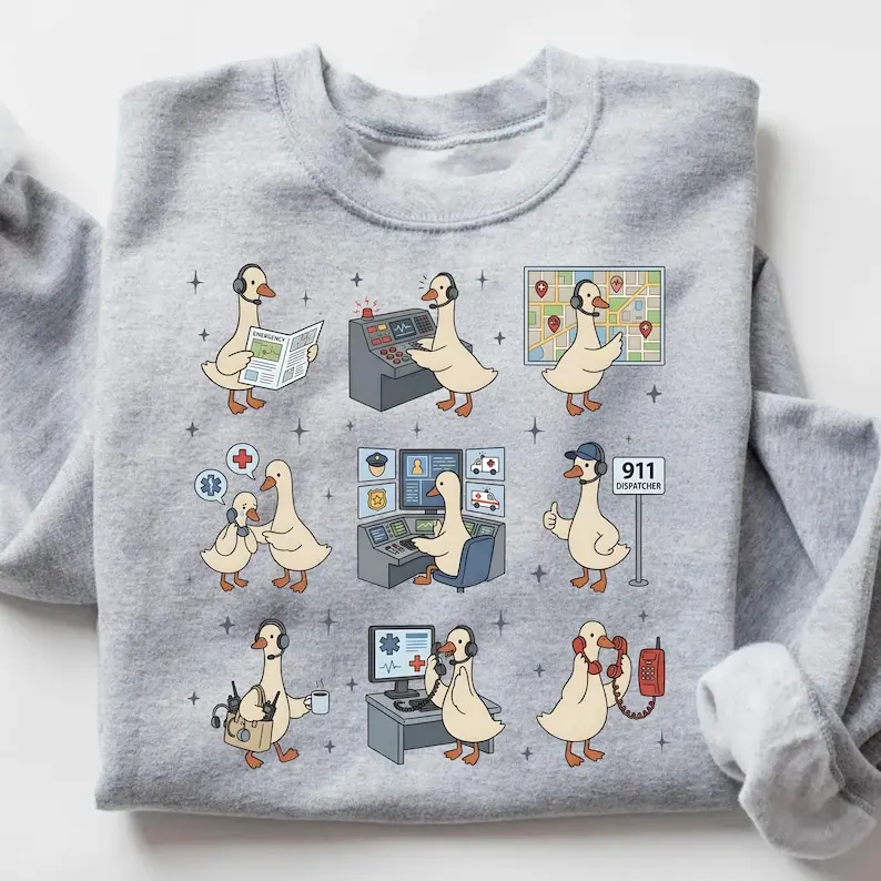 Silly Goose 911 Dispatcher Shirt - Funny Emergency Call Operator Gift, First Responder Mom Dad, EMS Dispatch Sweatshirt