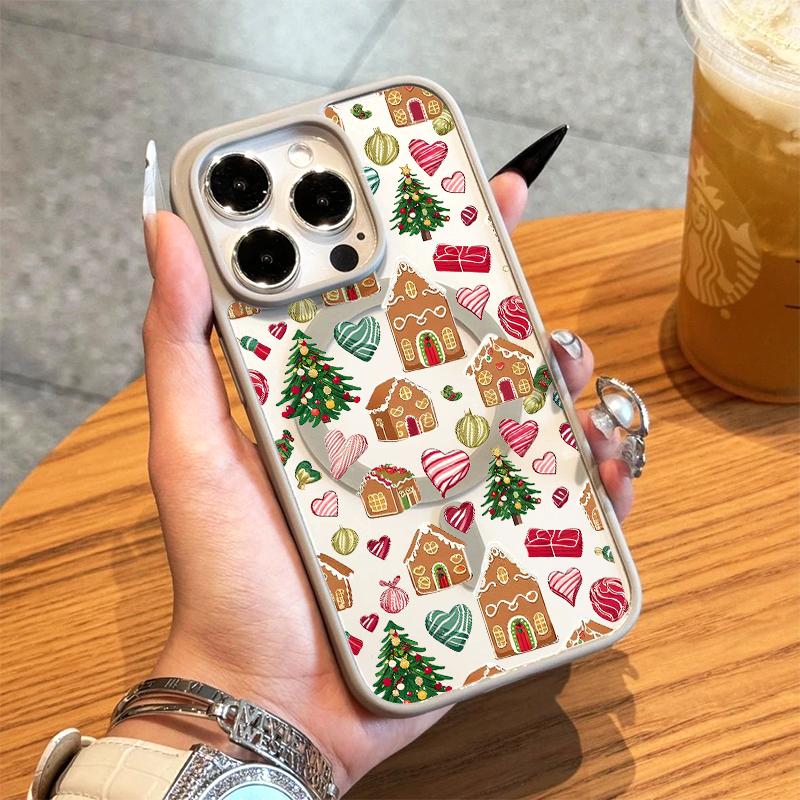 Phone Cases for iPhone 11-17/Pro Max/Air Plus Christmas Gingerbread Theme y2k Cased MagSafe Ready Anti-Fall Ultra-Thin TPU Protection Cover