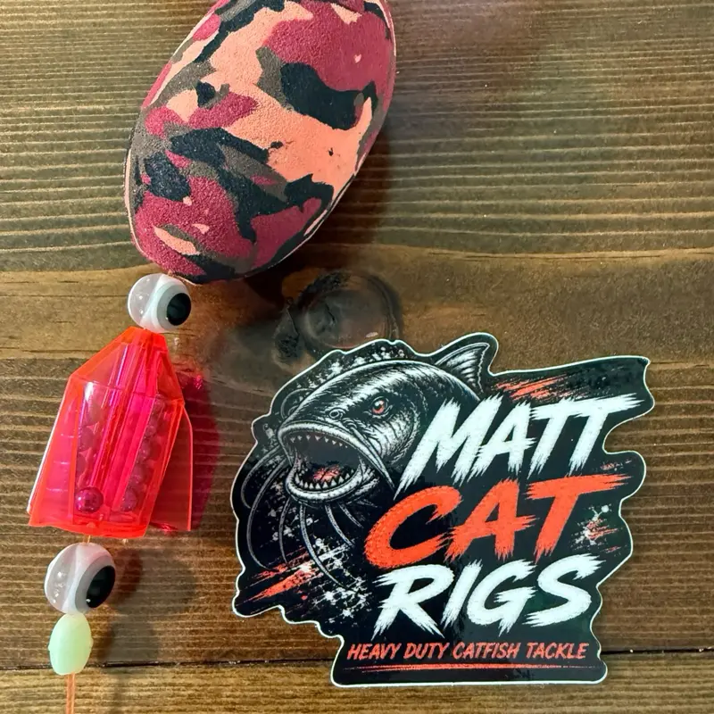 Turbo Matt Cat Rig Orange Camo EVA Foam Egg Float with 8/0 Gamakatsu Circle Hook