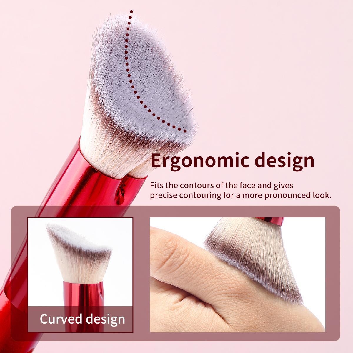 6 Counts/set Makeup Brushes, Soft Foundation Blush Powder Eyeshadow Contour Brush Smudge Brush, Glam Makeup Tools with Soft Fiber and Skin Friendly for Easy Carrying, Cosmetics Red