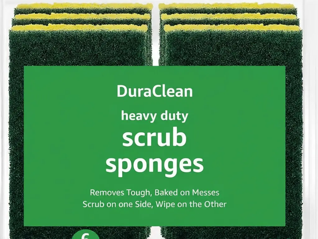 Kitchen Cleaning Heavy Duty Scrub Sponges, Dual-Sided Scrubber, Yellow/Green, 6-Pack, Soft Side For General Wiping