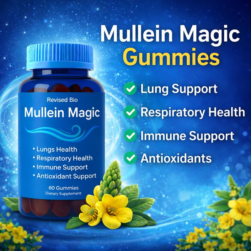Mullein Magic Gummies- For Lungs & Respiratory Health, Mix Berry Falvor