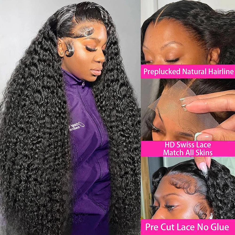 Deep Wave Wigs 13x4/6 HD Transparent Lace Front Human Hair Wigs Pre Cut 7x5 HD Lace Closure Wigs Brazilian Curly Wigs For Black Women Ready To Wear Gluless Wigs PrePlucked 180% Density Deep Wave Wigs 13x4/6 HD Transparent Lace Front Human Hair Wigs Pre Cut 7x5 HD Lace Closure Wigs Brazilian Curly Wigs For Black Women Ready To Wear Gluless Wigs PrePlucked 180% Density