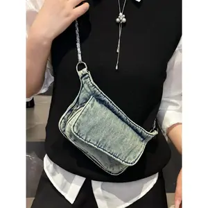 Women's Fashionable Denim Crossbody Bag, Casual Versatile Shoulder Bag for Daily Commuting, Lightweight and Durable Shoulder Bag for Women