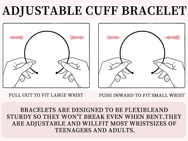 Free Gift Box Included | Aprilery Thick Adjustable Cable Wire Bracelet Set 5PCS – Nickel-Free, Lead-Free, Anti-Tarnish, Elegant Statement Jewelry for Sensitive Skin