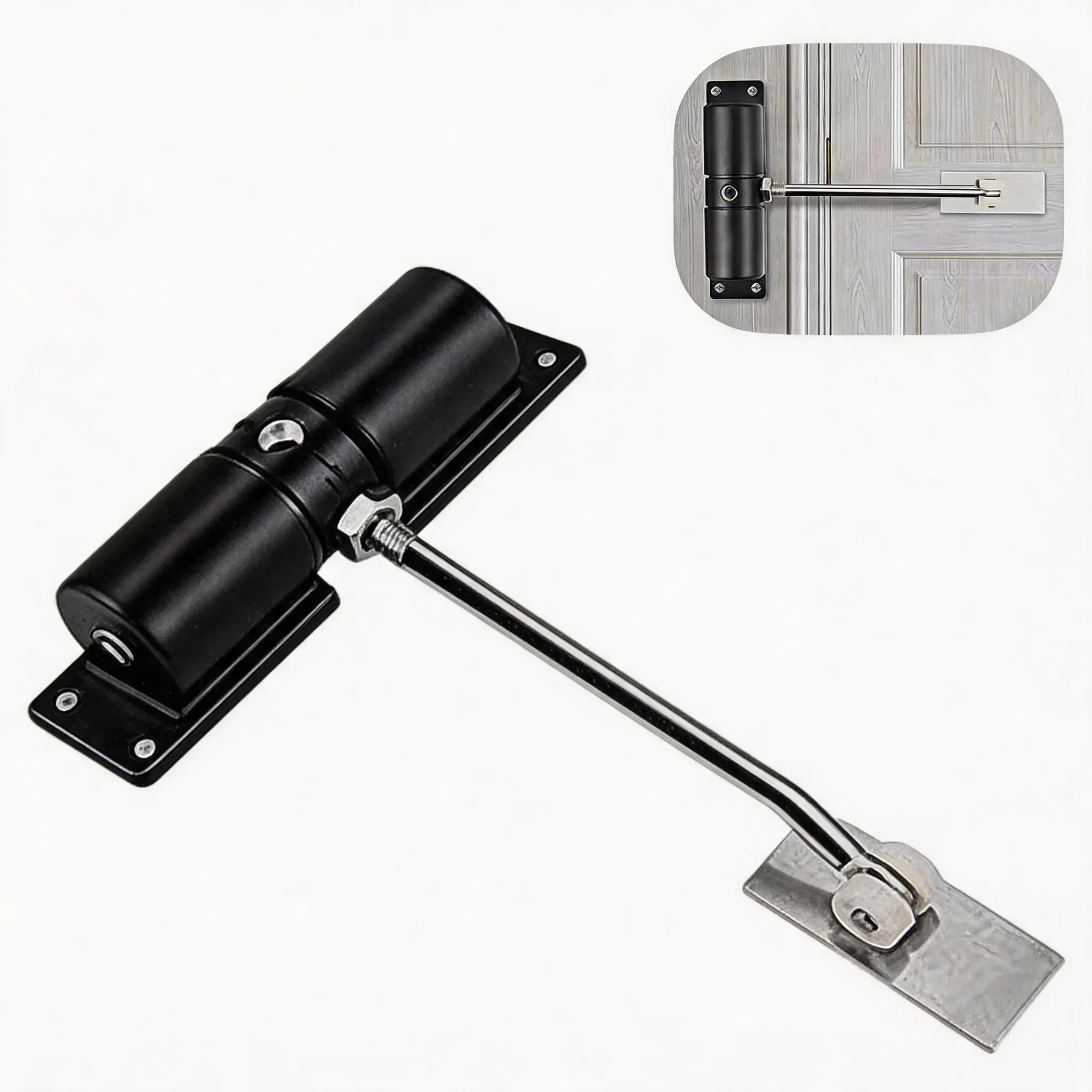 30kg Load Adjustable Spring Door Closer - Heavy Duty Zinc Alloy Auto-Closing Hinge with Customizable Fit, Reliable Support, Alloy Body for Smooth Close in Households