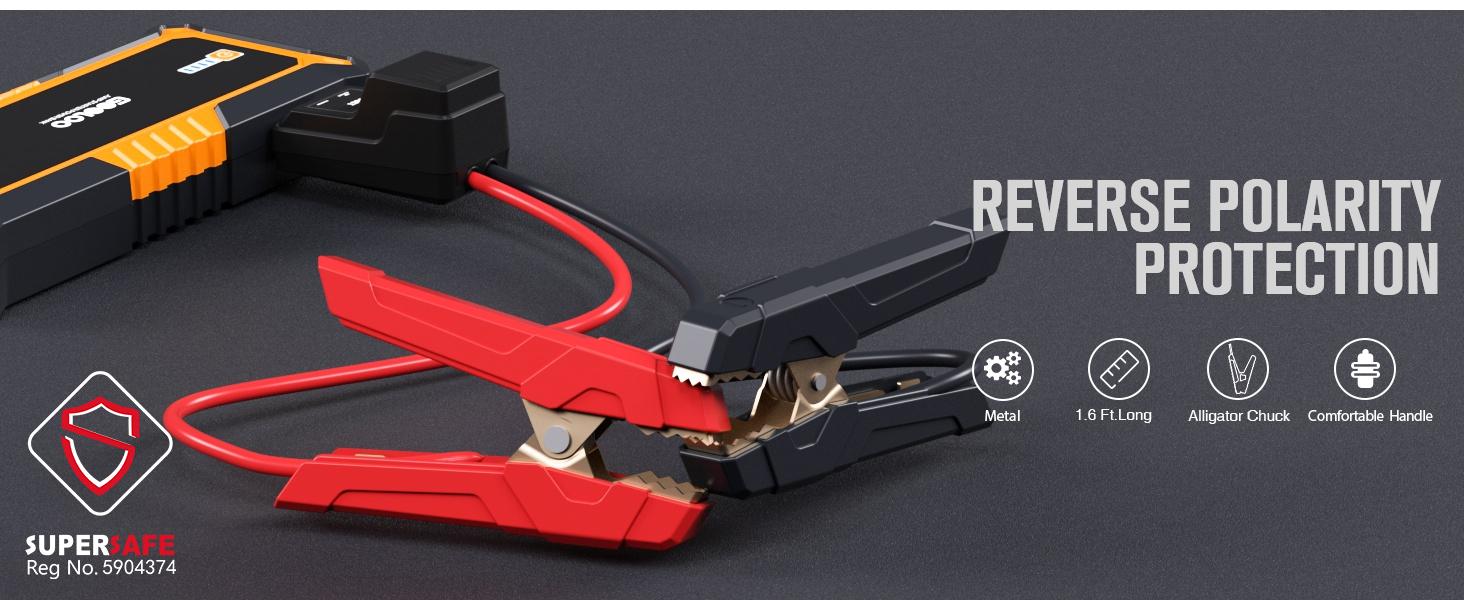 GOOLOO GP4000 4000A Car Jump Starter  Peak Current, SuperSafe 12V Lithium, Portable with USB Quick Charge