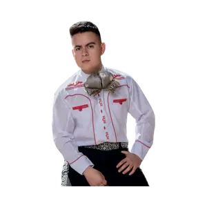 Camisa Charra Niño Blanco con Rojo – Traje Charro Infantil