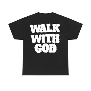 Walk With God T-Shirt, Stylish Cotton Tees for Men and Women, Trendy Short Sleeve Streetwear, Casual Christian Apparel