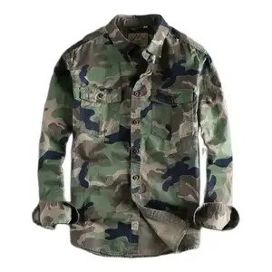 outfits Men Camouflage Cargo Shirts High Quality Durable Outdoor Hiking Sport Daily American Style Casual Camicia Autumn winter