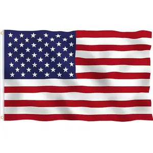 American Flag 3x5 Ft, American Flags for Outside 3x5, US Flag with Bright Color, Brass Grommets & Fade Proof Polyester for Outdoor Flying & Indoor Decor- Home, Garden, Porch