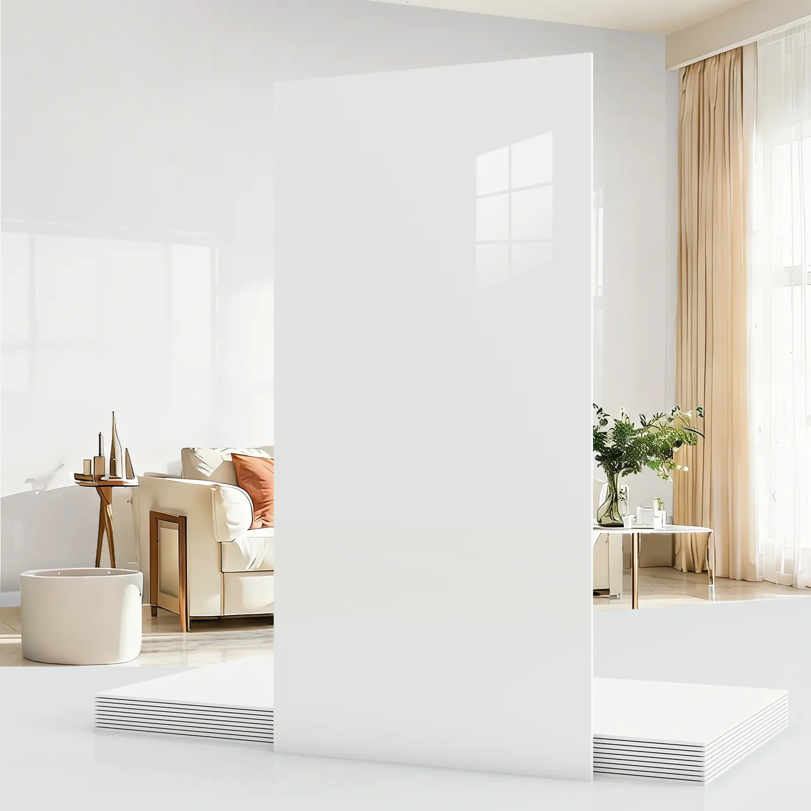 Marble-Look Decorative Wall Stickers - 20/40 Pcs PVC Wall Panels, Smooth Flat Modern Geometric Design, 23.62×11.8 in Peel-and-Stick Waterproof Self-Adhesive, Home Decoration Supplies for Living Room, Bedroom