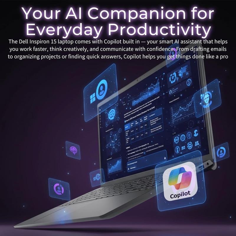 Dell Inspiron 15 Touchscreen Laptop | Intel 10-Core i7-1355U | Intel UHD Graphics | 15.6" FHD Anti-Glare Display | Windows 11 Pro | Copilot-AI | Wi-Fi 6 |  w/Accessories | 16GB RAM, 1TB SSD