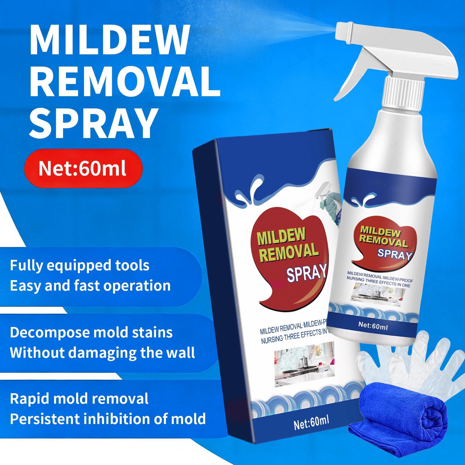 Highly Instant Mold and MildewStain Remover Spray 60ml for Washing Machine Seal | Bathroom Grout | Kitchen Sinks, Prevents Mould Regrowth, Household Essentials