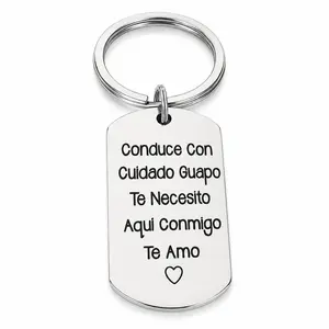 Stainless Steel Keychain, Personalized Concise Letter Pattern Metal Keychain for Men & Women, Trendy All-match & Exquisite Keychain for Birthday Gift