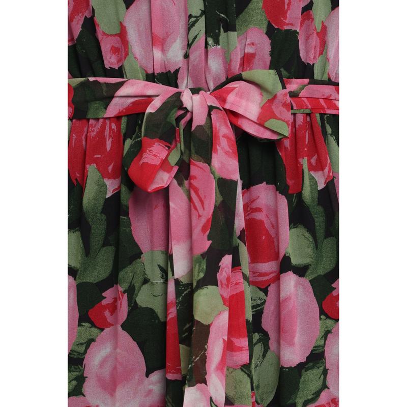 Caroline Maxi Halter Dress - Black Floral