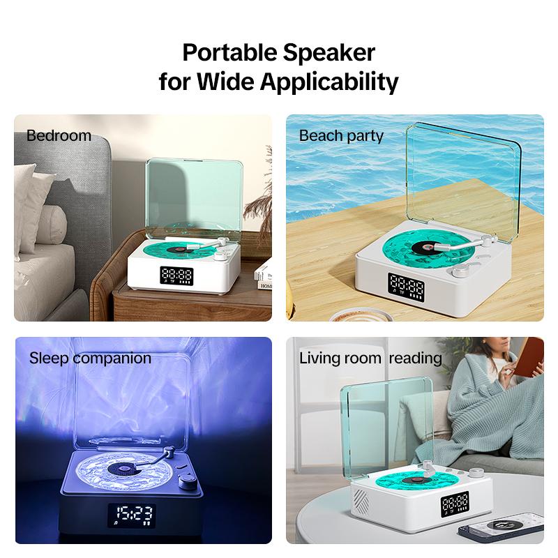 Multifunctional Anxiety Relief Speaker: White Noise, LED Clock, USB/AUX, Environment Light,  Desktop Bluetooth Subwoofer Decor