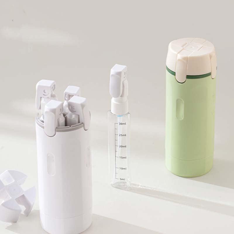 4-in-1 Refillable Travel Dispenser Bottles Compact Storage Leak-Proof PET Plastic 30ml Each White Green Travel-Friendly Quick Use#TravelBottles #LeakProofContainers #TravelSizeToiletries #RefillableBottles