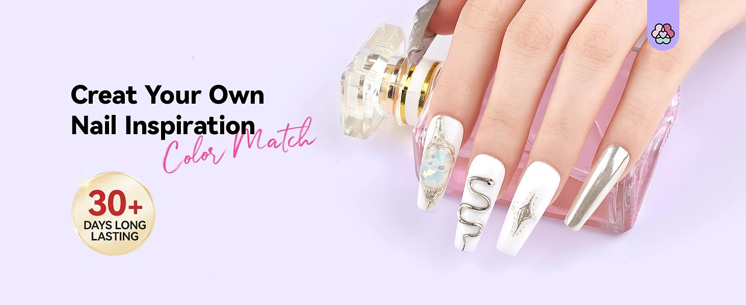 SAVILAND 3D Nail Gel & Chrome Powder Kit: Includes 3D Sculpting Gel Chrome Powder For Gel Nail Art Perfect For Home Manicures And DIY Nail Decoration