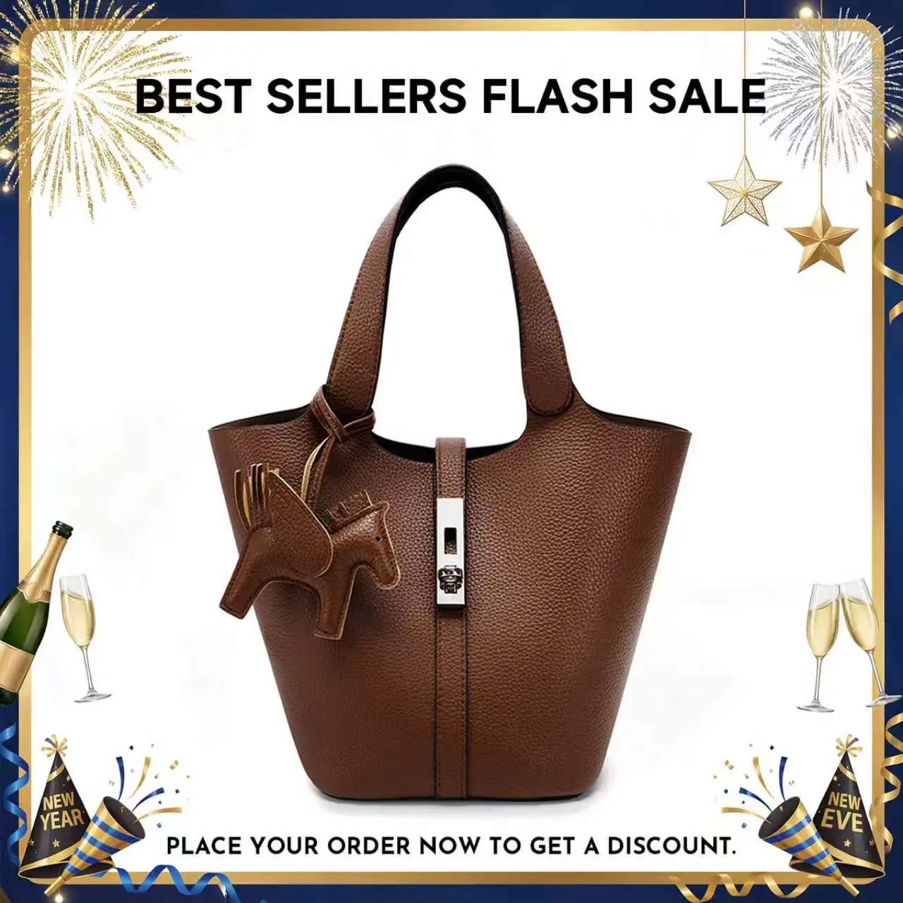 CN6004 Women's Vegan Leather Tote Bag - Top Handle Handbag with Detachable Small Purse, Bucket Purse, Shoulder Bag for Minimalist Daily Essentials (Yellow Brown), Purses, Tote Bags