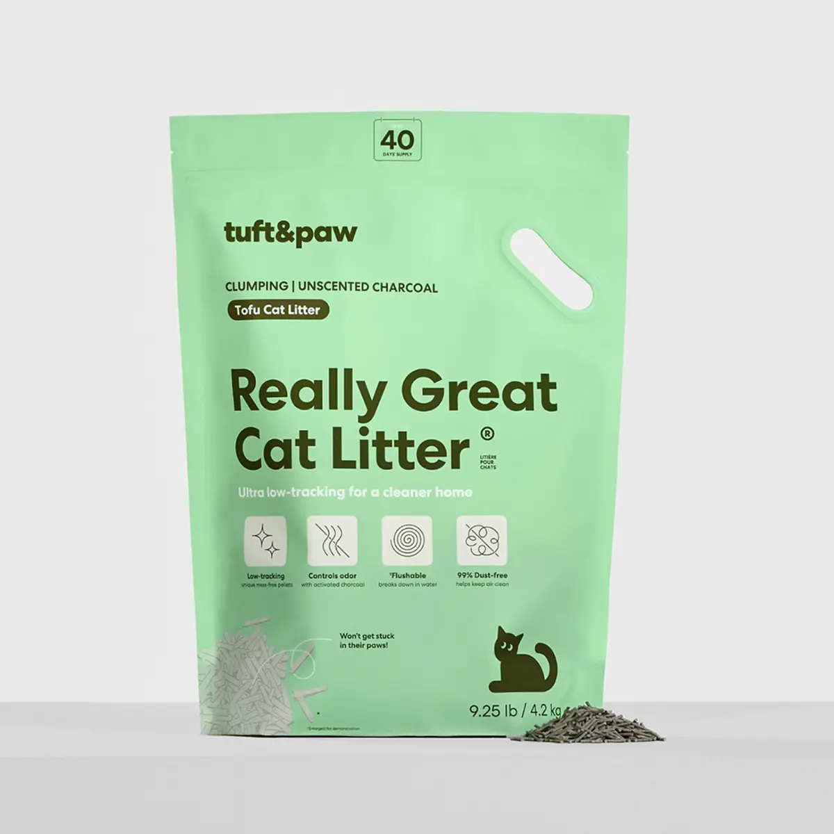 Really Great Cat Litter - Tofu Litter, Flushable, 99% Dust-Free, Clumping