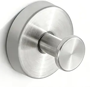 Stainless Steel Suction Cup Hooks Heavy Duty Removable Adhesive Wall Hooks for Bathroom Kitchen & Shower Waterproof Rustproof 4 Pack Drill Free Installation