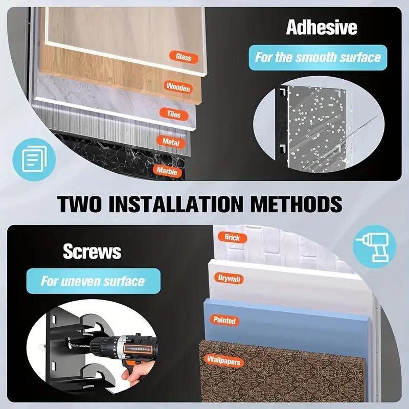 2-Pack Wall-Mounted Hat Organizer | Baseball Cap Rack (Black), Adhesive valentine's gift for bf，Mount, Stable Structure, Holds 20 Hats, Easy Access & Installation, Hanging Display for Closet, Door & Bedroom，