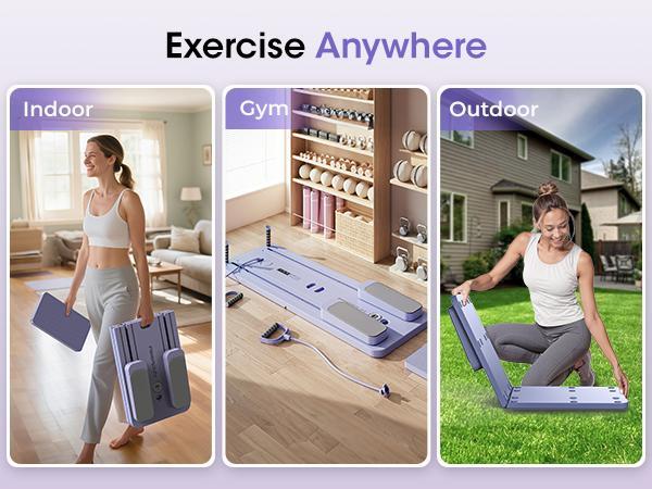 FEIERDUN Multi-functional Pilates Board,Ab & Core Strength Workout Equipment,Foldable Home Pilates Reformer,300LBS Capacity for Full Body Workout