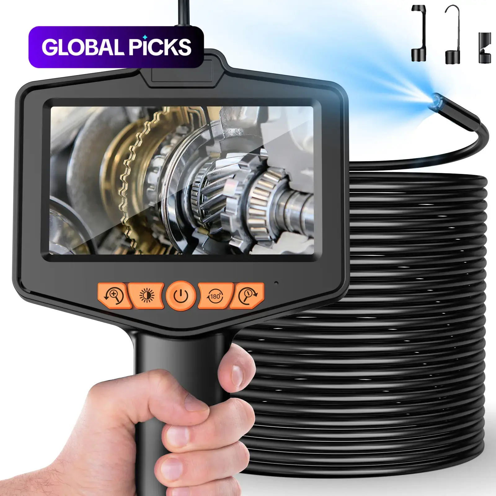 1080P Handheld Industrial Endoscope Borescope with HD Camera, Diagnostic Tool for Automotive Repair, Cars, Pipelines, Mechanical Maintenance & Garden Use, Men's Gifts #GLOBAL PICKS