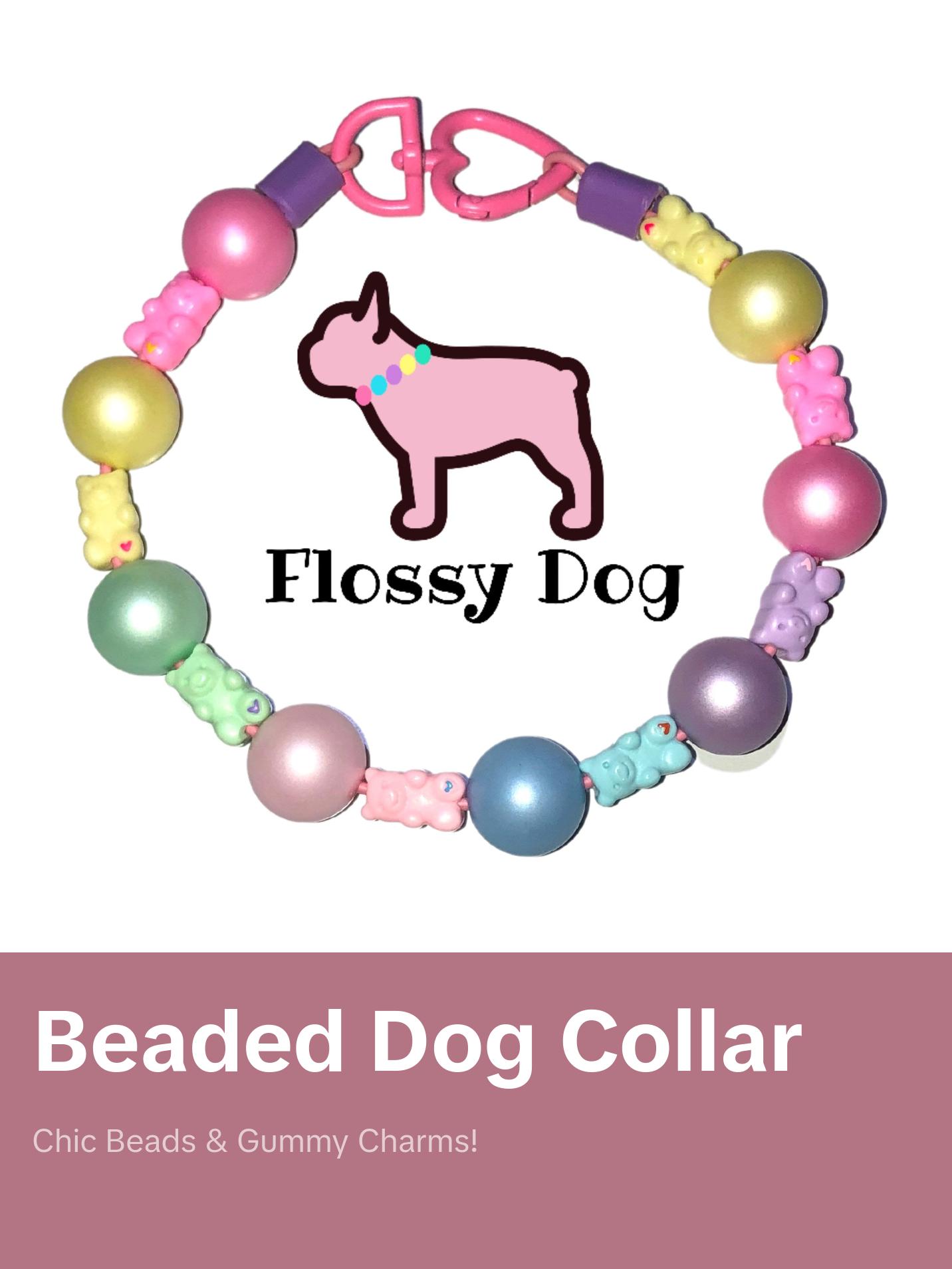 Gummy Bear Beaded Dog Collar | Durable Dog Necklace | Pastel Candy Colors Bead Collar | Collar Charm | Dog Pearls | Matte Pearl Collar