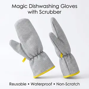 Stainless Steel Dishwashing Glove Heat Resistant Scrubber Pot Holder Kitchen Durable Waterproof Non-Scratch for Cleaning Tasks