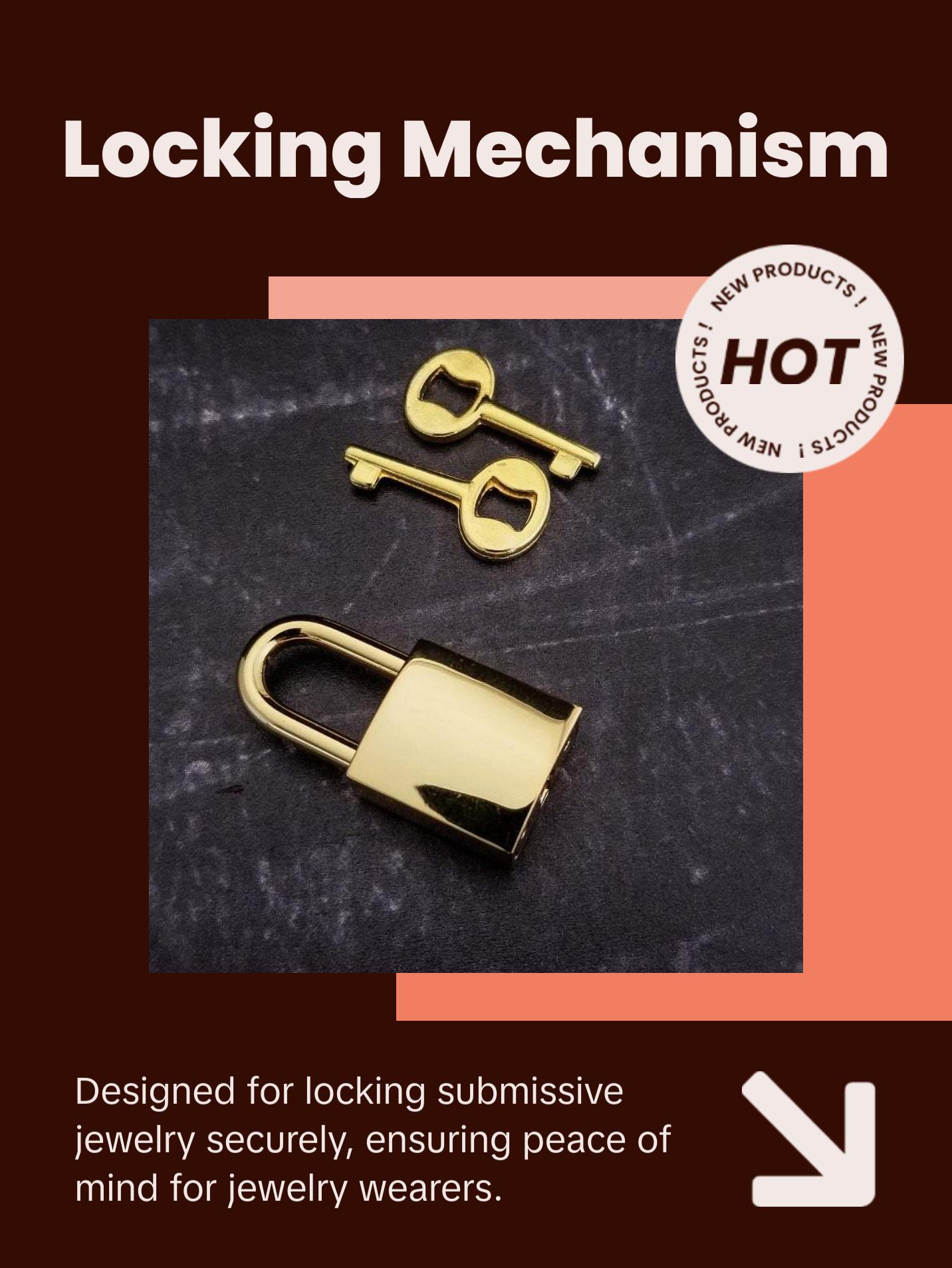 Rectangle Lock, 15mm Solid Area, 2 Keys, Gold/Silver Tone, Padlock and Keys