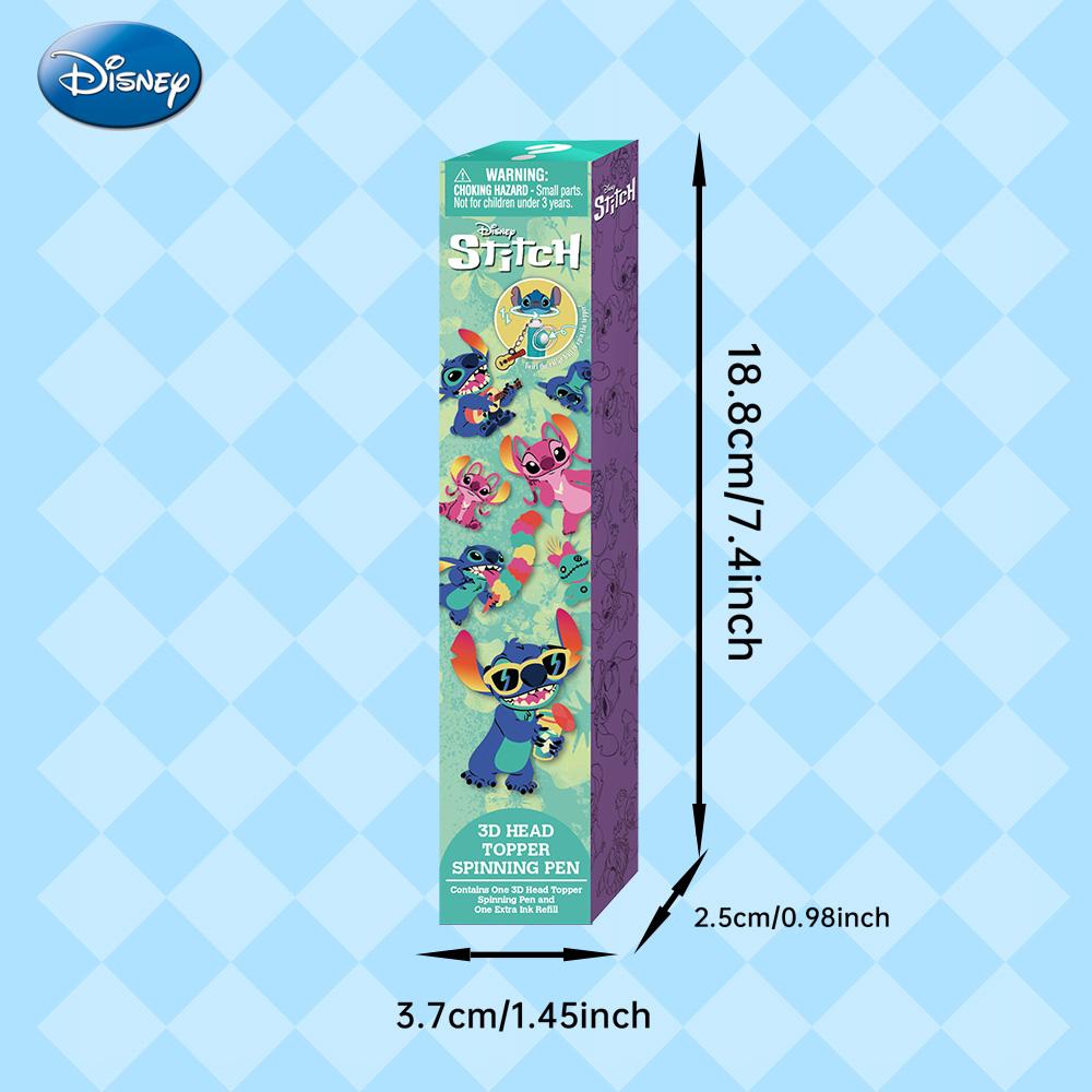 Disney Stitch Pen Blind Box 1PC Officially licensed PVC 3D Head Topper Spinning Pen Anime Figure Collector Fan Gift Stitch Angel Scrump Exclusive