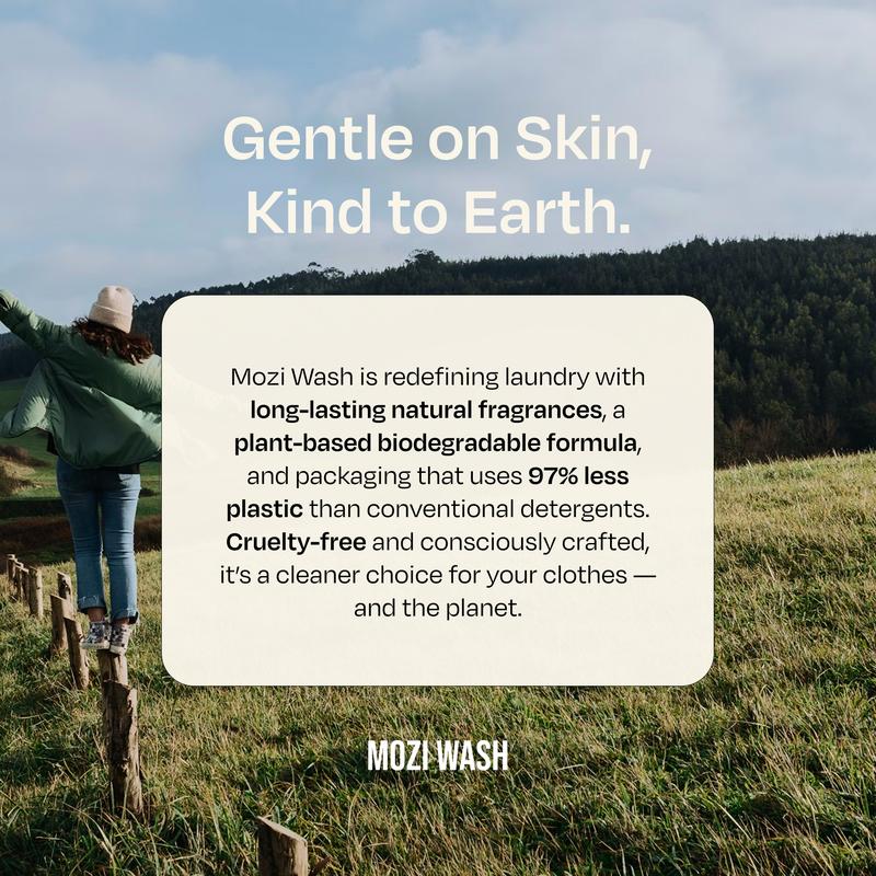 MOZI WASH 2 Pack Liquid Laundry Detergent - Central Coast & Cozy Cashmere - Ultra Concentrated, Eco-Friendly, Non-Toxic, Biodegradable - 50+ Loads per Tin - HE Safe, Phthalate Free, Paraben Free, Phosphate Free