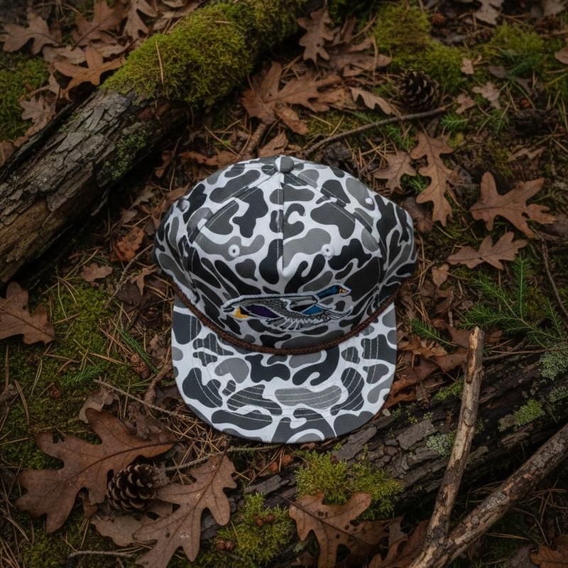 Mallard Duck Heritage Camo Snapback Hat 2026 New | Premium Rope Brim, Thick Structured Crown | Unisex Outdoor & Streetwear Cap for Winter