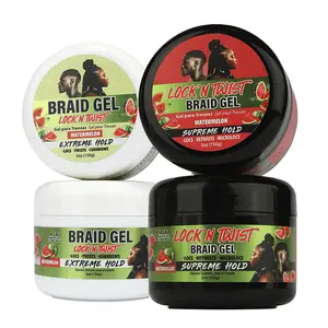 Lock N' Twist Braid Gel – Extreme Hold, High Shine, Smooths & Tames - for Long-Lasting Braids, Locs, Edges, Twists & Cornrows - 5 oz Watermelon Scented by Ashley Lee
