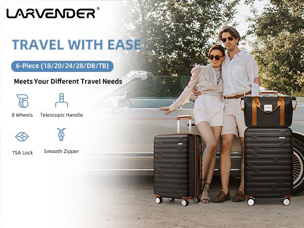 High Quality 6 Piece Expandable Travel Set Brand New Hard Shell Luggage Set Universal Wheels TSA Lock 18 20 24 28 Inch Includes Luggage Bag Wash Bag carry  Luggage