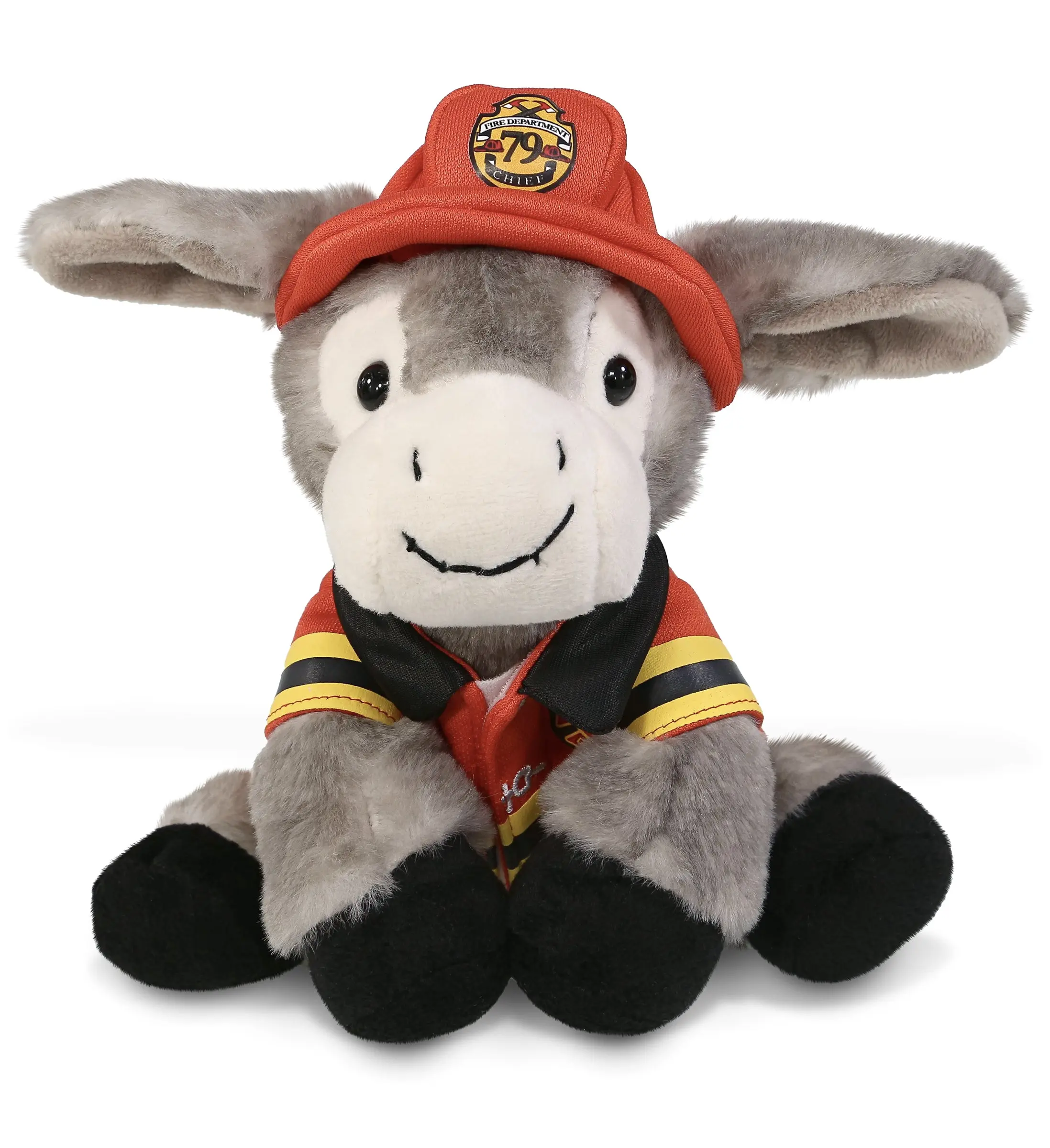 DOLLIBU 1 Super Soft Lying Grey Donkey Plush Stuffed Toy - 1pc, 100% Polyester, Removable Hook-and-Loop Tape Fastener Design, 9lx5.5wx5h in, Cute Farm Life Style, Bedroom Decor, Pretend Play for 0 and Up, Hand Wash Dry, Stuffedanimals, Cuddly Doll Gift